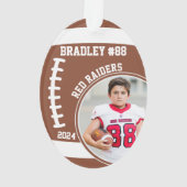 Football Speler Naam Nummer Foto Keepsake #88 Ornament (achterkant)