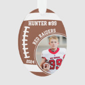 Football Speler Naam Nummer Foto Keepsake #99 Ornament (voorkant)