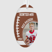 Football Speler Naam Nummer Foto Keepsake #99 Ornament (voorkant)