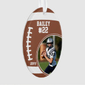 Football Speler Naam Nummer Foto Keepsake Ornament (voorkant)