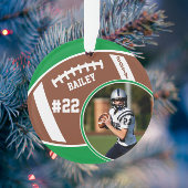 Football Speler Naam Nummer Foto Keepsake Ornament
