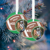 Football Speler Naam Nummer Foto Keepsake Ornament