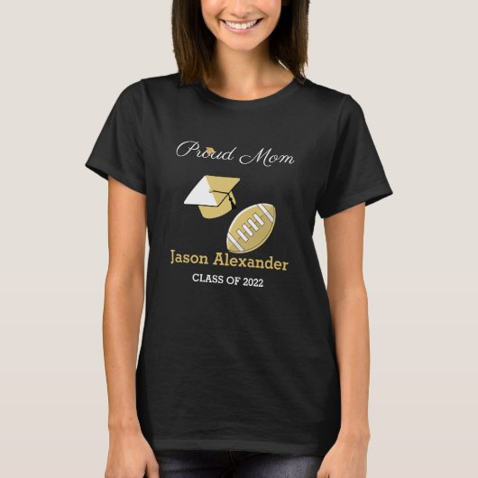 Football speler Proud Dad, afstuderen klas T-shirt (Voorkant)