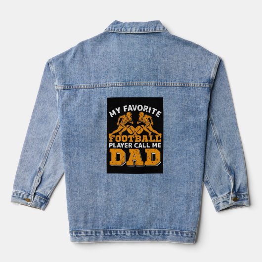  Football Speler - Retro Voetbal Stijl Tri-B Denim Jacket (Achterkant)