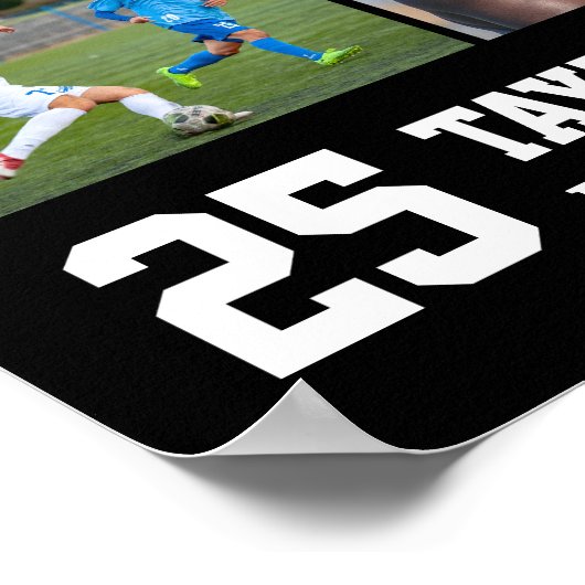 Football Speler Senior Night Sport Fotocollage Poster (Hoek)