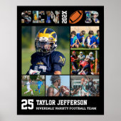 Football Speler Senior Night Sport Fotocollage Poster (Voorkant)
