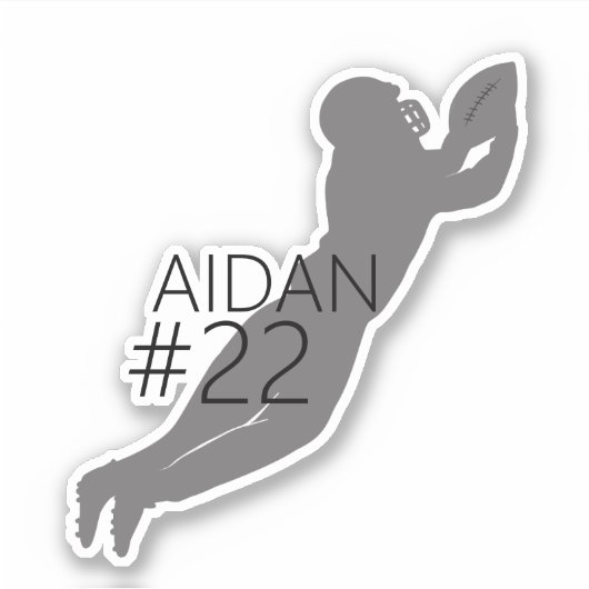 Football Speler Silhouet Aangepast Sticker (Voorkant)