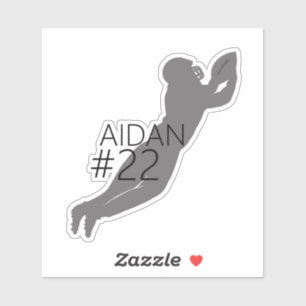 Football Speler Silhouet Aangepast Sticker