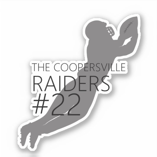 Football Speler Silhouet Aangepast Team Sticker (Voorkant)