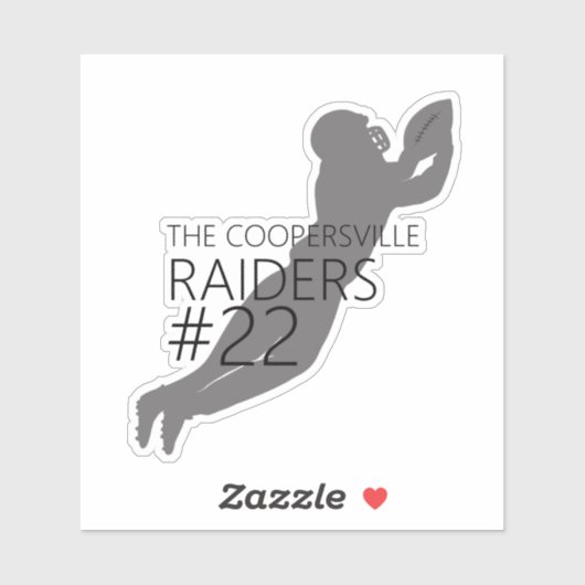 Football Speler Silhouet Aangepast Team Sticker (Vel)