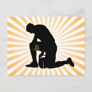 football speler silhouette briefkaart