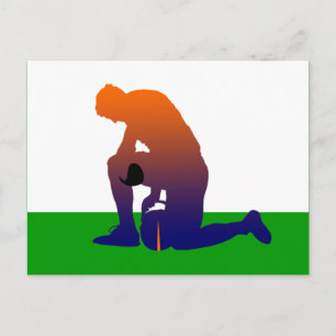 football speler silhouette briefkaart