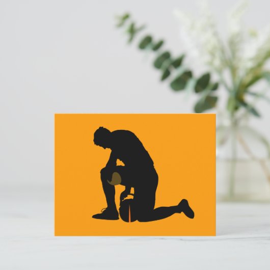 football speler silhouette briefkaart (Staand voorkant)