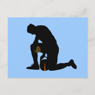 football speler silhouette briefkaart