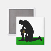 football speler silhouette magneet (Voorkant / Achterkant)