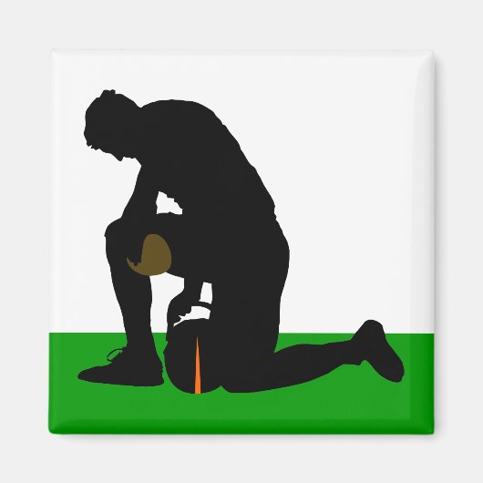 football speler silhouette magneet (Voorkant)