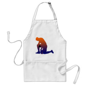 football speler silhouette standaard schort