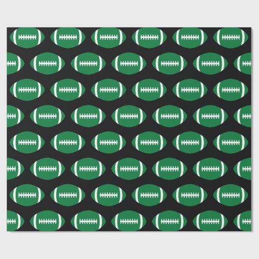 Football Speler Team Party Groene Footballs Sport Cadeaupapier (Vlak)