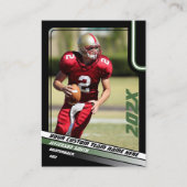 Football Speler Trading Kaart Custom Gift in Groen Contactkaartje (Voorkant)