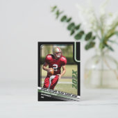Football Speler Trading Kaart Custom Gift in Groen Contactkaartje (Staand voorkant)