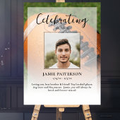 Football speler viering van het leven foto begrafe poster