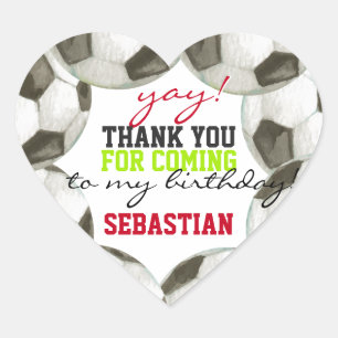Football Speler Voetbal Jongen Meisje Verjaardagsf Hart Sticker