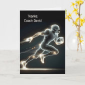 Football speler voor coach dank u kaart (Gele Bloem)