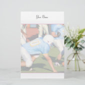 Football spelers briefpapier (Staand voorkant)