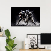 Football spelers illustratie poster (Thuiskantoor)