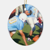 Football spelers versieren keramisch ornament (Links)