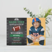 Football Speltijd Verjaardag Fotouitnodiging Kaart (Staand voorkant)