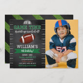 Football Speltijd Verjaardag Fotouitnodiging Kaart (Voorkant / Achterkant)