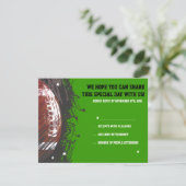 Football Splatter Bar Bat Mitzvah Reply Card RSVP Kaartje (Staand voorkant)