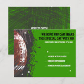 Football Splatter Bar Bat Mitzvah Reply Card RSVP Kaartje (Voorkant / Achterkant)