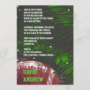 Football Splatter Bar Bat Mitzvah Uitnodiging