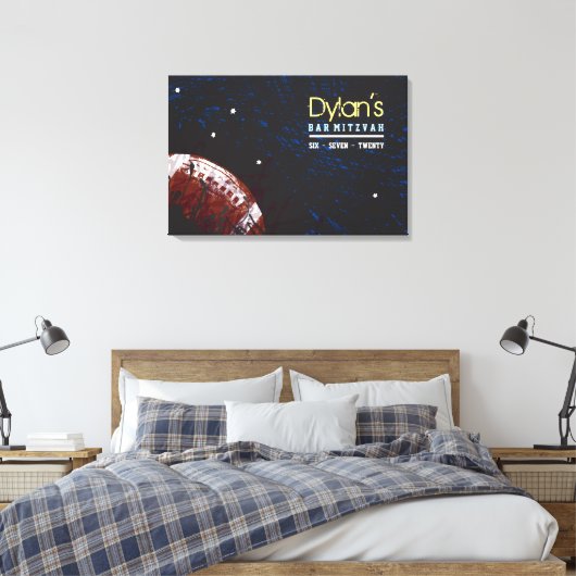 FOOTBALL SPLATTER Bar Mitzvah Inloggen Memory Boar Canvas Afdruk (Insitu (Slaapkamer))