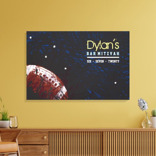 FOOTBALL SPLATTER Bar Mitzvah Inloggen Memory Boar Canvas Afdruk (Insitu (Woonkamer))