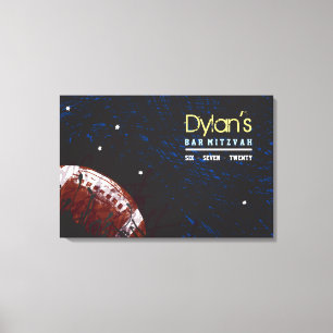 FOOTBALL SPLATTER Bar Mitzvah Inloggen Memory Boar Canvas Afdruk