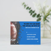 Football Splatter Bar Mitzvah Reply Card RSVP Kaartje (Staand voorkant)
