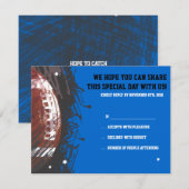 Football Splatter Bar Mitzvah Reply Card RSVP Kaartje (Voorkant / Achterkant)