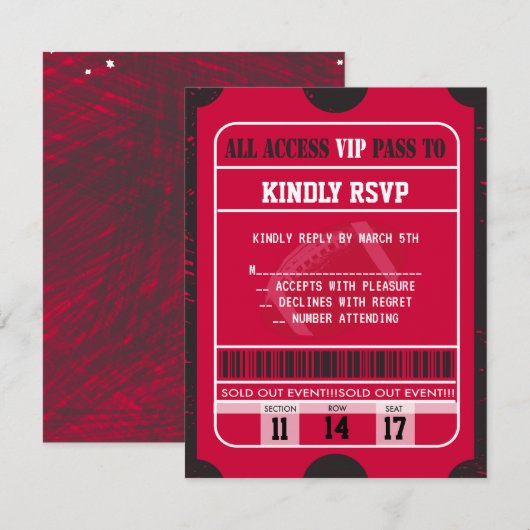 Football Splatter Bar Mitzvah RSVP-reactiekaart RSVP Kaartje (Voorkant / Achterkant)