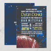 FOOTBALL SPLATTER Bar Mitzvah Uitnodiging (Voorkant / Achterkant)
