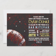 FOOTBALL SPLATTER Bar Mitzvah Uitnodiging