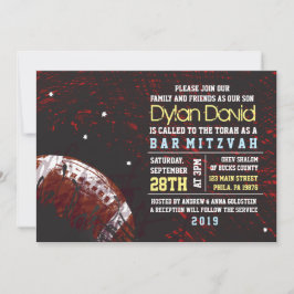 FOOTBALL SPLATTER Bar Mitzvah Uitnodiging