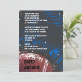 Football Splatter Bar Mitzvah Uitnodiging (Staand voorkant)