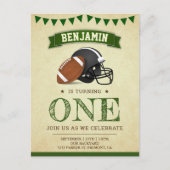  Football sport 1e verjaardag Uitnodiging Briefkaart (Voorkant)