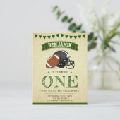  Football sport 1e verjaardag Uitnodiging Briefkaart (Staand voorkant)