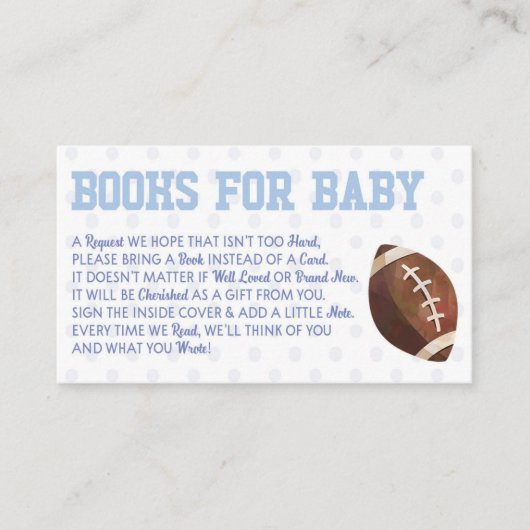 Football Sport Baby shower Boeken voor Baby Kaart (Voorkant)
