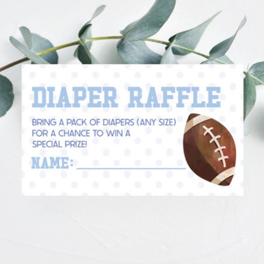 Football Sport Baby shower Luier Raffle Informatiekaartje