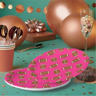 Football sport Birthday Party roze Papieren Bordje